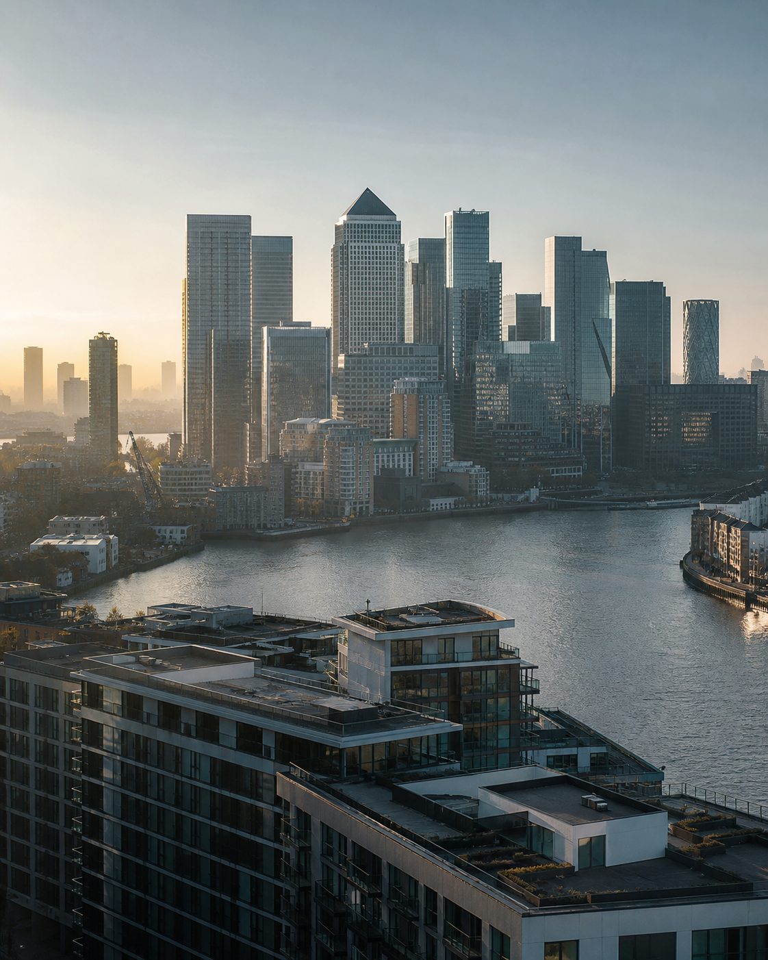 伦敦金丝雀码头金融城及住宅,代表国际银行与英国房产融资